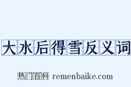 大水后得雪反义词是什么意思的图片